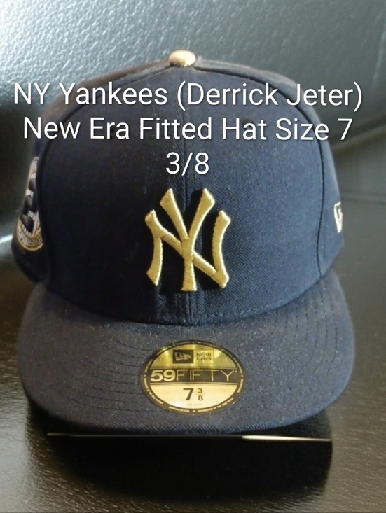 New Era Other - NY Yankees (Derrick Jeter) New Era Dark Blue and Gold Fitted Hat Size 7 3/8